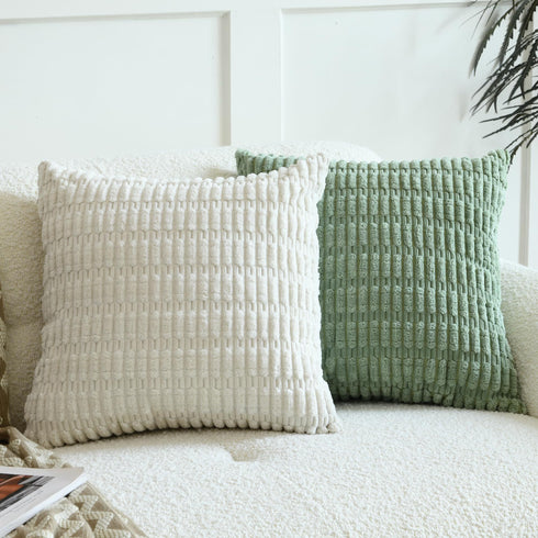 Corduroy Decorative Throw Pillow Covers Soft Boho Striped Modern Farmhouse Christmas Home Decor For Sofa Living Room Couch Bed